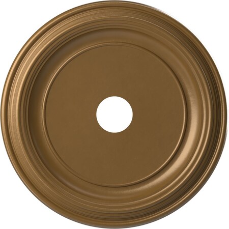 Ekena Millwork Traditional PVC Medallion (Canopies up to 13 1/2"), 22"OD x 3 1/2"ID x 1 1/2"P, Metallic Gold Rush CMP22TRCGH